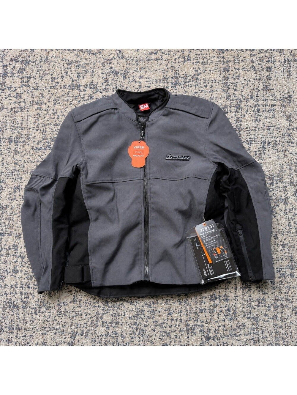 ICON Slabtown Motorcycle Jacket Men's Size S Grey